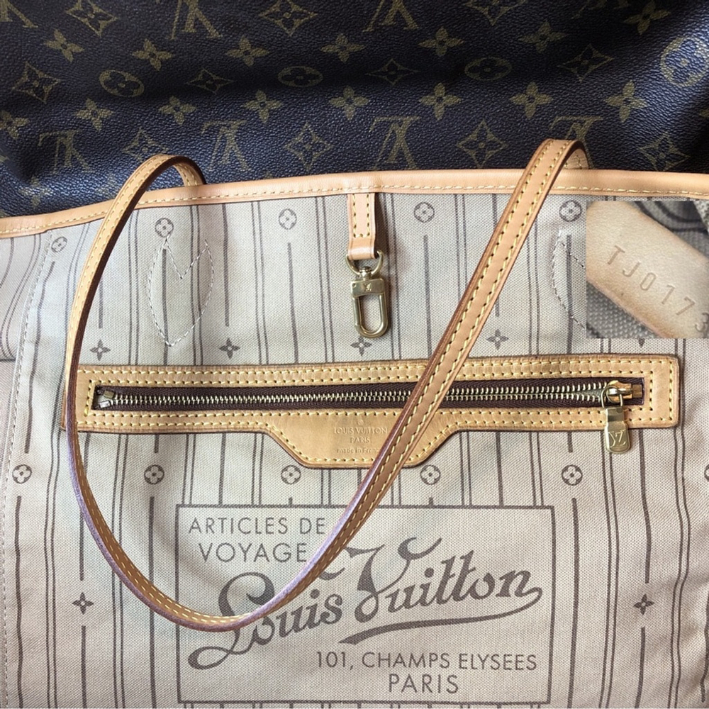 LOUIS VUITTON Monogram Neverfull GM Tote Organizer, LV Dust Bag, COA - Picture 3 of 17